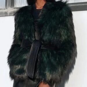 Balmain Dark Green Teddy Jacket